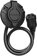 Power Inlet Port 15 Amp 125 Volt Black Low Profile Design Plug And Play UL Approved