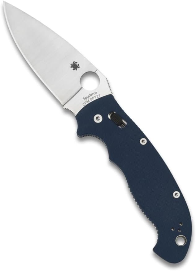 Spyderco Manix 2 XL Folding Pocket Knife with 3.8 CPM SPY27 Steel Blade and G-10 Handle - EDC Knife for Men and Women Perfect for Hunting Tactical Camping Survival - PlainEdge - C95GPCBL2