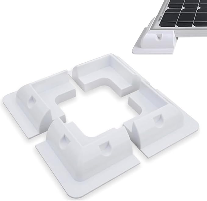 Solar Panel Mounting Brackets PC Corner Bracket Solar Panel Roof Drill-Free Mount for RV Boats 1Set - 4pcs White