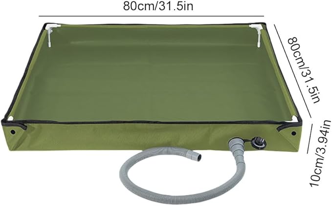 Portable Shower Pan with Drain Hose Foldable Shower Base Camping Shower Tent Floor Base for RV Outdoor Camping Shower Beach Pet Bath