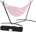 Hammock Stand Portable Heavy Duty Hammock Stand Steel 9ft Stand for Outdoor Patio or Indoor with Carrying Case 2 Person 330 Capacity (No Hammock)