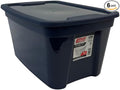 Edge Plastics 5 Gallon Classic Storage Tote 6 Pack durable storage in for home or garage with secure snap lid designed for stacking (6 Ink 5 Gallon)
