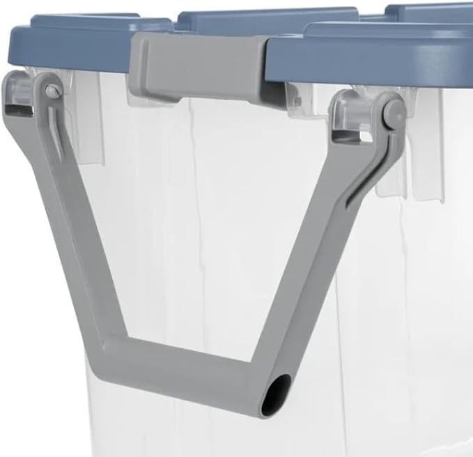 40 Gallon Heavy-Duty Plastic Storage Bins 2 Pack Container Totes with Durable Lid and Secure Latching Buckles Stackable Tough Storage Containers for Garage and Office Clear
