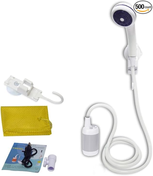 Portable Shower USB Shower Pump Rechargeable Battery Outdoor Shower for Trave Camping Camp Suitable Electric showerhead for Hiking Campsites