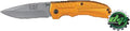Diesel Power Plus CAT Caterpillar 6 Drop Point Folding pocket Knife Gold Anodized Aluminum Handle