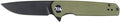 704 Gear Blitz EDC Folding Pocket Knife | Compact 2.98 Blade D2 Steel G10 Handle Reversible Pocket Clip | Olive Drab Green