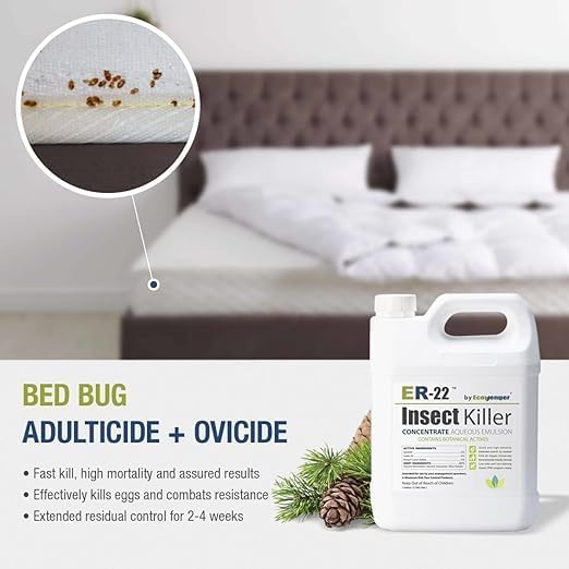 Ecovenger ER-22 by EcoRaider Professional Grade Insect Killer Concentrate 32OZ for Bed Bugs 100% Efficacy Extended Residual Green and Non-Toxic