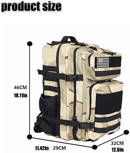 45L Military Tactical Backpacks Molle Army Assault Pack Bug Out Bag Hiking Treeking Rucksack Large Capacity Backpack Backpack(Mint green)
