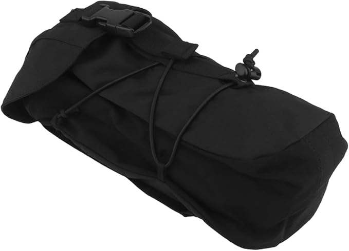 Multifunctional large capacity Dump Pouch Drawstring Magazine Tactical Utility Pouch Recycling Pouch Waist Bag (Black)