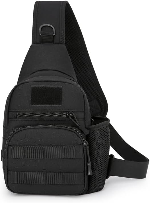 Sling Crossbody Backpack with Water Bottle Holder Chest Shoulder Backpack Sports Bag Leisure Waterproof Oxford Cloth Water Bottle Cell Phone Bag for Outdoor Travel 03