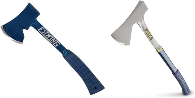 Estwing E6-25A Estwing 14 Blue Camper's Axe &amp E45A ES45A Fixed BladeHunting KnifeOutdoorCamping 26 Blue