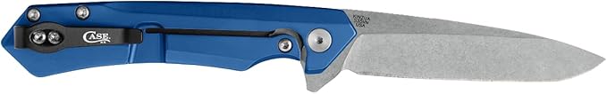 Case XX Pocket Knife EAGLE &amp FLAG BLUE ANODIZED ALUMINUM KINZUA Item #10780 - KINZUA S35VN - Length Closed: 4 3/4Inches