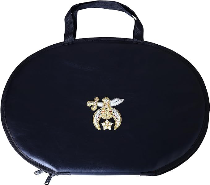 Masonic Shriner Chain Collar Case Soft Padded Lining with Hand Made Rhinestones Logo