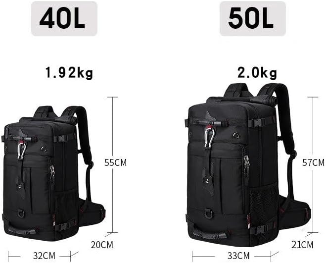 Tactical Backpack Military Molle Hiking 36-55L travel casual sporty outdoor duffel bag black (40L) combination lock