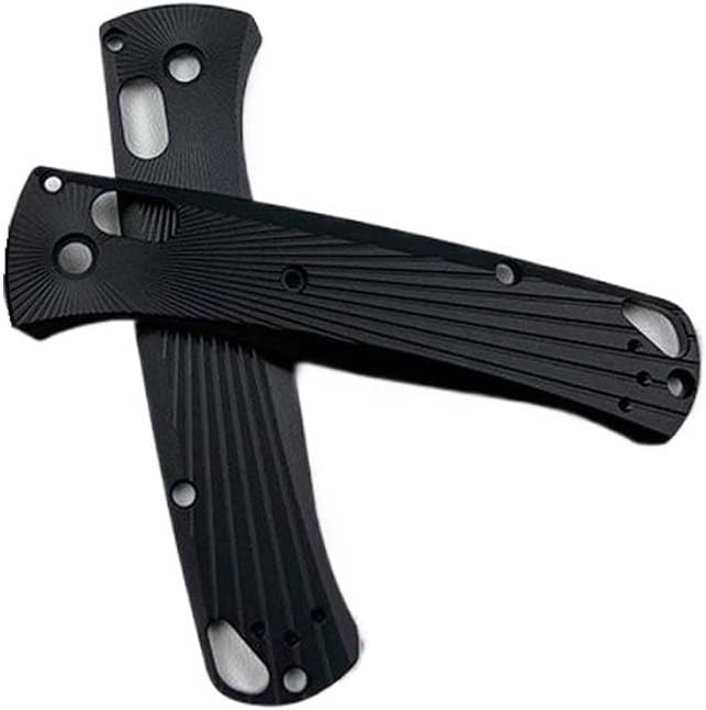 1 Pair Non-slip Aluminum Alloy Scales Fits for Bugout 535 Custom Anodized Blank Handle Patch Replacement in Black