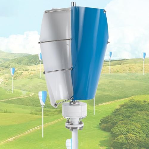 12000W Wind Turbine Generator Kit with MPPT Controller 12V/24V/48V Helical Magnetic Levitation 2-Blade Windmill for Home &amp Street Lighting Blue-24V