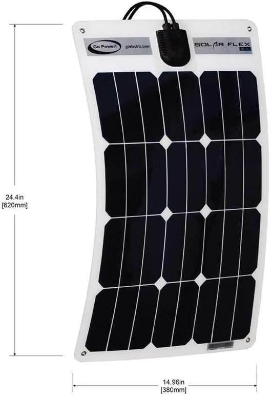 Go Power! (GP-FLEX-35) 35W Flexible Mono Crystalline Solar Kit with 10 Amp PWM Solar Controller