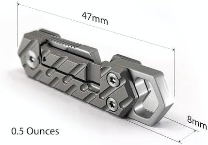 VLKN Micro Titanium Folding Knife - Ultra-Lightweight Compact EDC Utility Knife with Grade 5 Titanium Handle &amp AUS-8 Stainless Steel Blade (Silver)