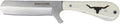 WHISKEY BENT HAT CO. Bullcutter 2 Fixed Blade Knife 440C Steel 3 Blade w/Leather Sheath (Maverick)