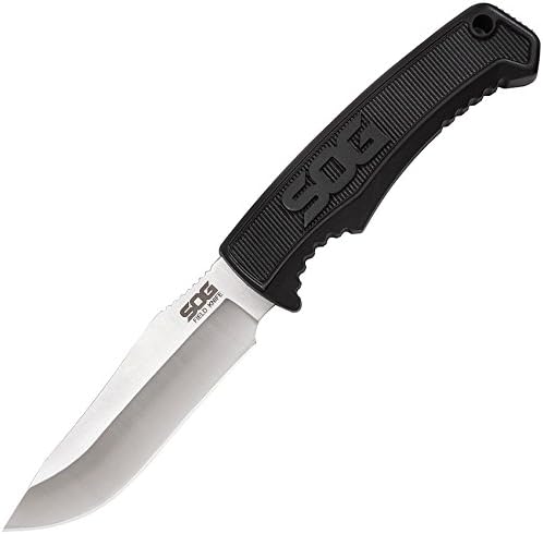 SOG Survival Knife with Sheath - Field Knife Fixed Blade Knives 4 Inch Tactical Knife and Bushcraft Knife w/Full Tang Hunting Knife Blade (FK1001-CP)