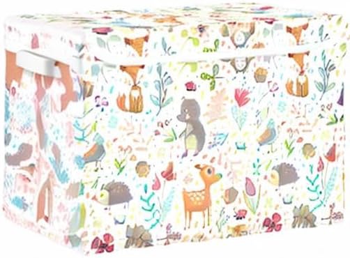 senya Large Storage Bins with Linen Collapsible Foldable Storage Cubes Fabric Closet Organizer Containers Box with Flip-Top Lid for Home Bedroom Office 16.5 x 12.6 x 11.8in Woodland Forest Animals