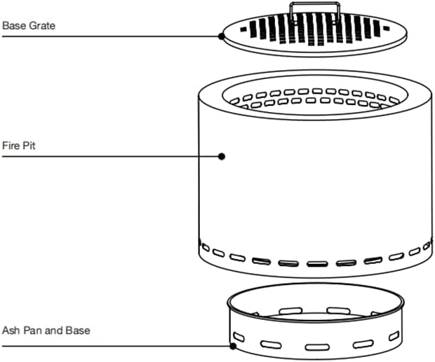 Torch &amp Porch 19.5 Inch Smokeless Stainless Steel Fire Pit with Weather Resistant Carry Bag