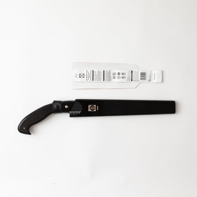 Saboten Japanese Pruning Saw 9.4 in (240mm) – Fluorine-Coated High-Carbon Steel Blade 7.5mm Tooth Pitch Smooth Pull Cuts Wooden Handle Wood Sheath Included Made in Japan
