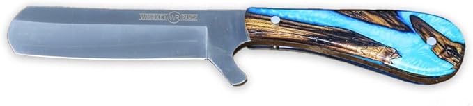 WHISKEY BENT HAT CO. Bullcutter 2 Fixed Blade Knife 440C Stainless Steel 3 Blade w/Leather Sheath (Spring Branch)