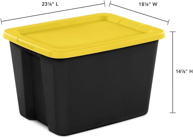 GardenNest 8-Pack 18 Gallon Plastic Storage Bins with Snap-On Lids Stackable Lidded Containers with Comfortable Integrated Handles for Camping Gear Sports Equipment Tools Blankets &amp Sleeping B
