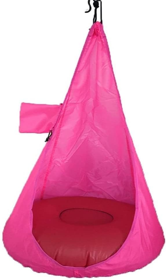 Portable Hammock Portable Home Child Hammock Chair Kids Swing Pod Single Person Outdoor Indoor All Season Hanging Seat for Backpacking Beach (Color : Pink)