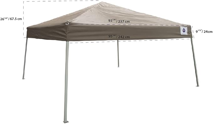 Impact Canopy 10x10 Slant Leg Pop up Canopy Tent Khaki-No Sidewall