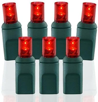 Pro Christmas LED Christmas Lights – 70 Count Wide Angle Conical String Lights – Professional Grade Indoor/Outdoor Commercial Holiday Light Set for Trees Bushes &amp Décor – Red