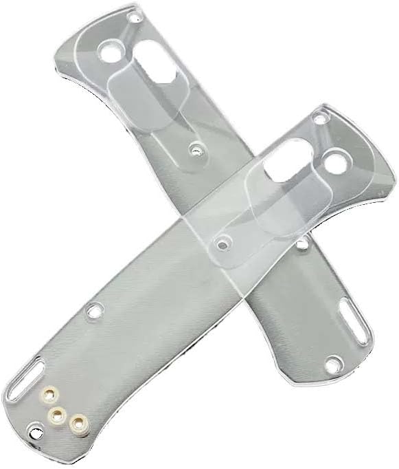 2-Piece Pair CNC Acrylic Scales Handle Patch Replacement in Transparent White Fits for Bugout 535