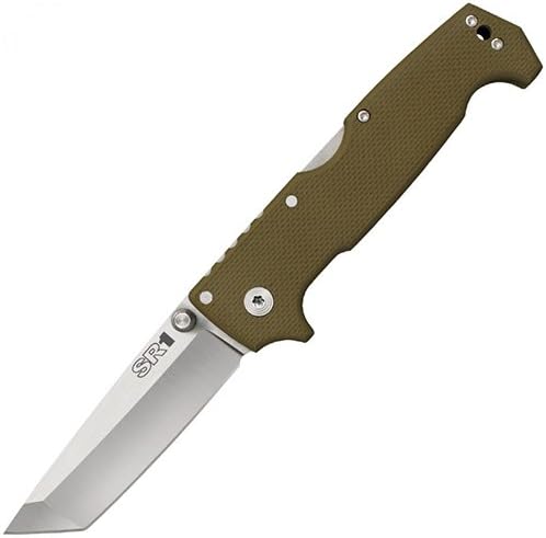 COLD STEEL SR1 S35VN Steel 4 Blade G-10 Handle Tactical Self-Defense Folding Knife with Tri-Ad Locking Mechanism and Pocket/Belt Clip