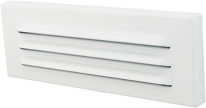WAC Landscape Lighting 9in 12V LED Horizontal Louvered Surface Mounted Indoor or Outdoor Step Light and Wall Light 3000K Warm White Built-in LED in White