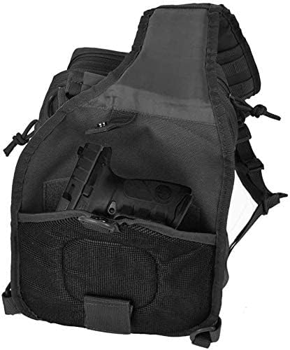 REEBOW GEAR Tactical Sling Bag for Men Military Single Shoulder Backpack Outdoor EDC Range Pack (Black)
