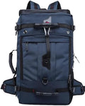 Tactical Backpack Military Molle Hiking 36-55L travel casual sporty outdoor duffel bag blue (50L) rain cover