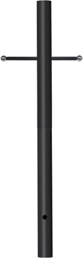 80 in. H x 3 in. Diameter Outdoor Lamp Post Cast Iron Cross Arm for Driveway Pathways Front Yard Weather Resistant Direct Burial Post in Black