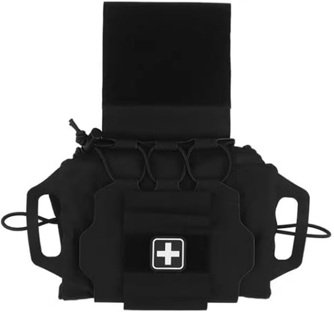 Tactical Medical IFAK Pouch Rapid/Quick Deploy First Aid Pouch Kit Hook and Loop Pack Emergency Survival Bag Two-Piece System Medical Roll Carrier Handle Outdoor Sport Emergency Hunting Bag