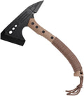 MTECH USA Tactical Tomahawk Licensed by USMC 11 Inch Total Length Black Oxidized Stainless Steel Blade Cord Wrapped Nylon Handle Hunting Camping Tan