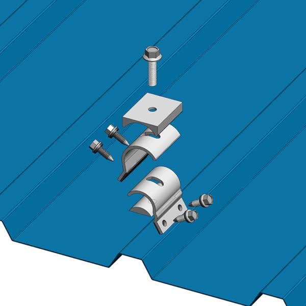 4 MageBracket RH R-Panel Trapezoidal Metal Roof Mounting Racking Rib Brackets Clamps for Solar Panel Module Installation