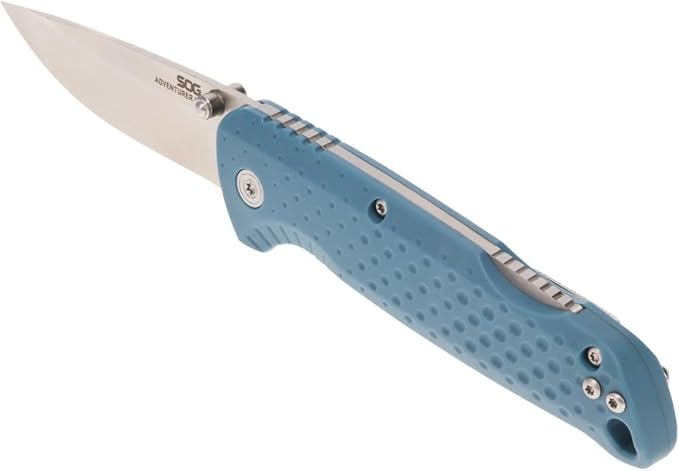 SOG Adventurer LB 3 Lightweight Portable Outdoor Folding Knife | CRYO 5CR15MOV Steel | GRN Handle | Lock-Back Mechanism