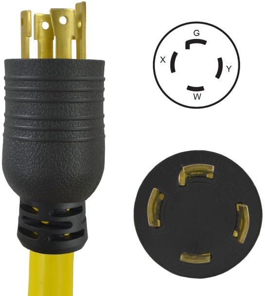 Conntek YL1430530 30-Amp 125/250-volt L14-30P Generator Y-Adapter 4-Prong Male Plug to L5-30 Locking Female Connectors