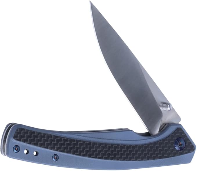 MASALONG Kni242 Folding Knife G10 Carbon Fiber Handle Outdoor Knife Fit Camping Wilderness Survival 59HRC hardness rust resistant blade