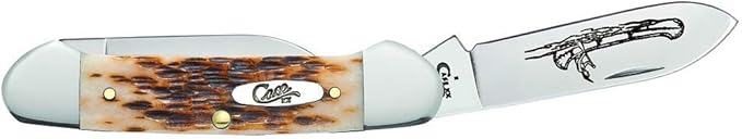 Case WR XX Pocket Knife Amber Jigged Bone Canoe Cv Item #263 - (62131 Cv) - Length Closed: 3 5/8 Inches