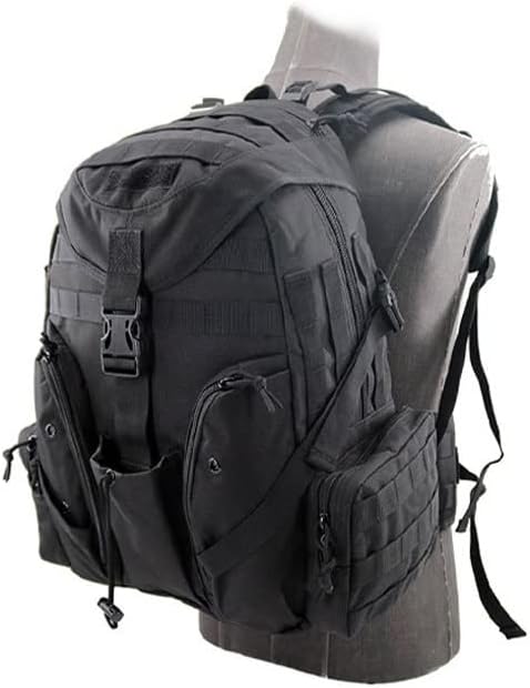 Outdoor Sports Pack Hiking Bag Tactical Rucksack Camo Knapsack Combat Camouflage Tactical Molle Backpack - Black