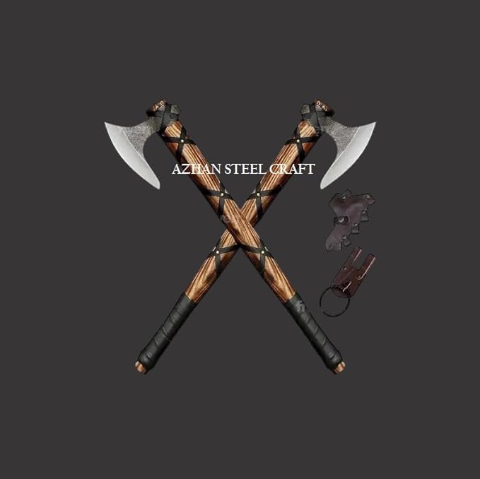 Hand-Forged High Carbon Steel Norse Viking Axe - Handcrafted Ash Wood Handle Perfect Viking Gift for Men.