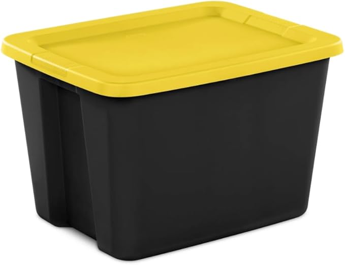 GardenNest 8-Pack 18 Gallon Plastic Storage Bins with Snap-On Lids Stackable Lidded Containers with Comfortable Integrated Handles for Camping Gear Sports Equipment Tools Blankets &amp Sleeping B