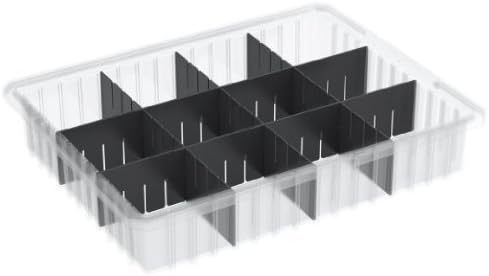 Akro-Mils 33168SCLAR CS 16-1/2-InchL by 10-7/8-Inch W by 8-Inch H Akro-Grid Slotted Divider Plastic Tote Box 6-Pack