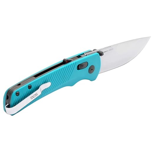 SOG Flash AT Daily Carry Ambidextrous Pocket Compact Folding Knife | Ergonomic Handle for Enhanced Grip | D2 Steel Blade Petrol Green/Satin